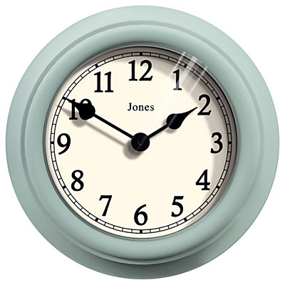 Jones Aphrodite Wall Clock, 18cm Duck Egg Blue Jones Aphrodite Wall Clock, 18cm Duck Egg Blue
